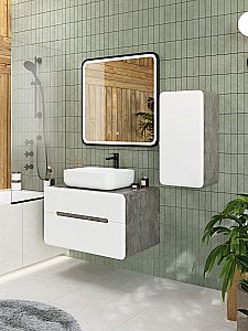 Тумба с раковиной Art&Max AM-Genova-800-2C-SO-BC/AM-78109 Бетон бромо для ванной в интернет-магазине Sanbest