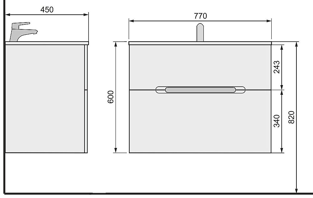 Тумба с раковиной Jorno Modul 80 для ванной в интернет-магазине Sanbest