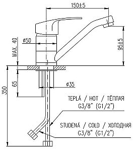 Смеситель для раковины RAV-Slezak KONGO K015.5 купить в интернет-магазине сантехники Sanbest