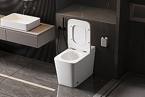 Унитаз приставной Abber RECHTECK AC1213P импульсный смыв, с крышкой микролифт, белый купить в интернет-магазине Sanbest