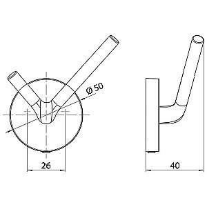 Крючок двойной Emco ROUND 437513301 купить в интернет-магазине сантехники Sanbest
