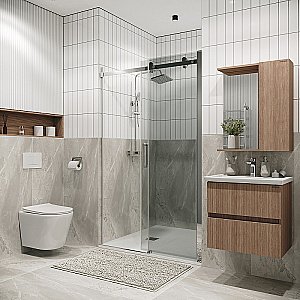 Душевая дверь Grossman Classic 130 100.K33.04.130.10.00 стекло прозрачное/профиль хром купить в интернет-магазине Sanbest