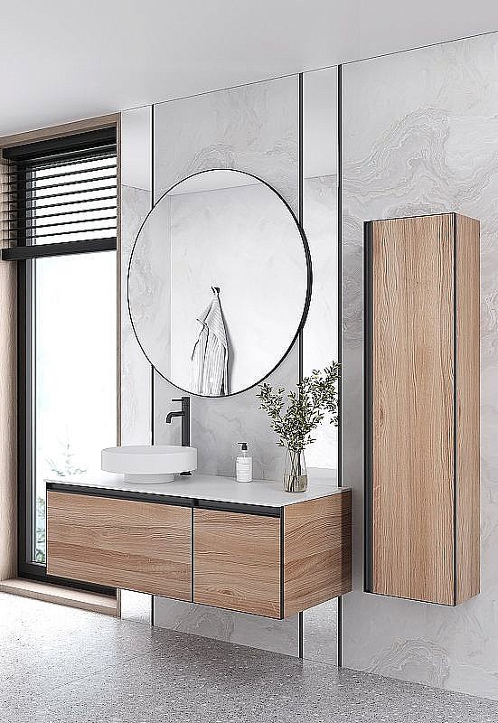 Пенал Armadi Art QUATRO WILLOW профиль ANTHRACITE для ванной в интернет-магазине сантехники Sanbest