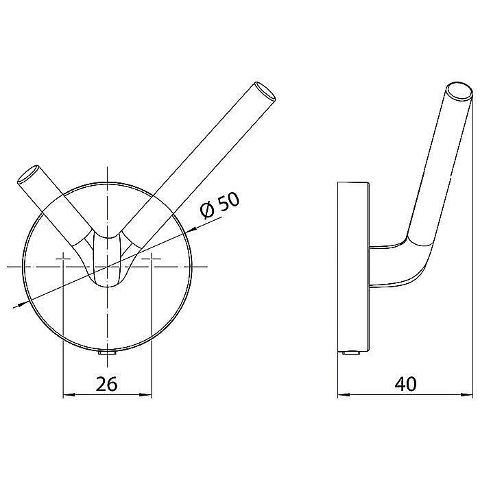 Крючок двойной Emco ROUND 437513301 купить в интернет-магазине сантехники Sanbest