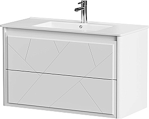 Тумба с раковиной и столешницей Allen Brau Paris 100 1.360002.WM белая матовая для ванной в интернет-магазине Sanbest