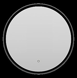 Зеркало с LED-подсветкой Misty PLUTO 60x60 черное в ванную от интернет-магазине сантехники Sanbest