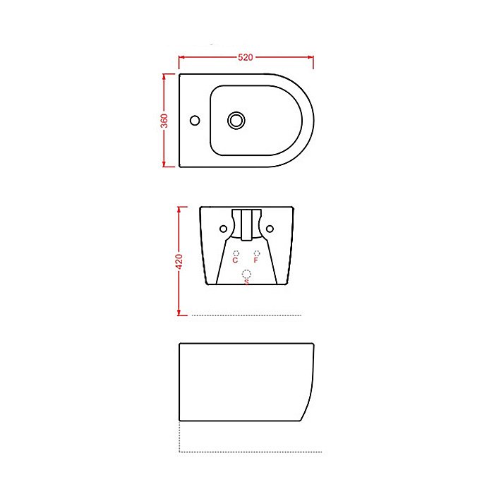 Биде подвесное Artceram Monet MNB001 Bianco Matt купить в интернет-магазине Sanbest