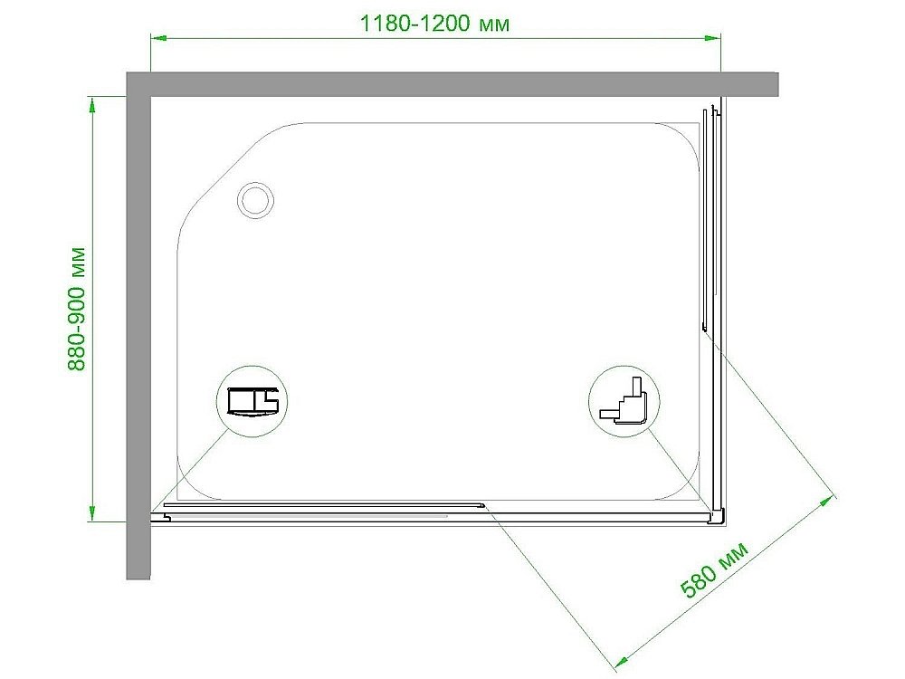 Душевой уголок Royal Bath RB9120HPD-C-BL 120х90 матовый купить в интернет-магазине Sanbest