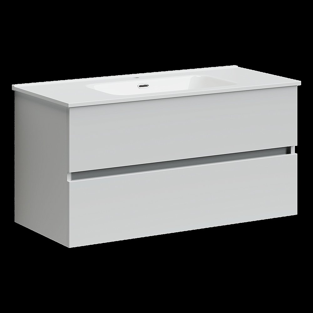 Тумба с раковиной Sancos Urban UR100W белый глянец для ванной в интернет-магазине Sanbest