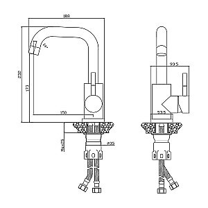 Смеситель для кухни Olive's Balear 13105BL купить в интернет-магазине сантехники Sanbest