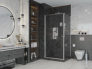 Душевой уголок Ambassador Elysium CX 111011109СX-90СX 80х90 стекло прозрачное/профиль хром купить в интернет-магазине Sanbest