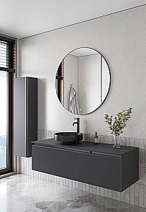 Тумба с раковиной и столешницей Armadi Art QUATRO 2 140 ANTHRACITE/профиль ANTHRACITE для ванной в интернет-магазине Sanbest
