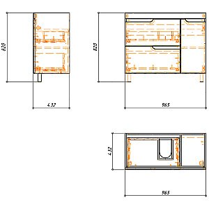 Тумба с раковиной Loranto KANTRI CS00097259 100/2Н раковина Фостер 100, белый глянец для ванной в интернет-магазине Sanbest
