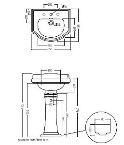 Раковина на пьедестале Migliore Bella 55 30329 белая купить в интернет-магазине Sanbest