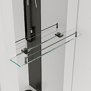 Душевая кабина Black&White Galaxy 110х80 8708000GM с гидромассажем, стекло прозрачное/профиль оружейная сталь купить в интернет-магазине Sanbest