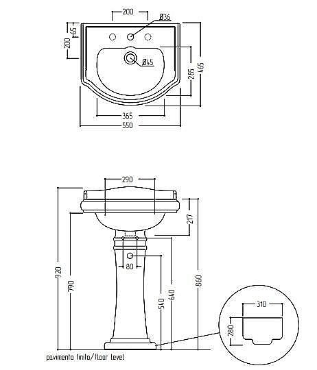 Раковина на пьедестале Migliore Bella 55 30329 белая купить в интернет-магазине Sanbest