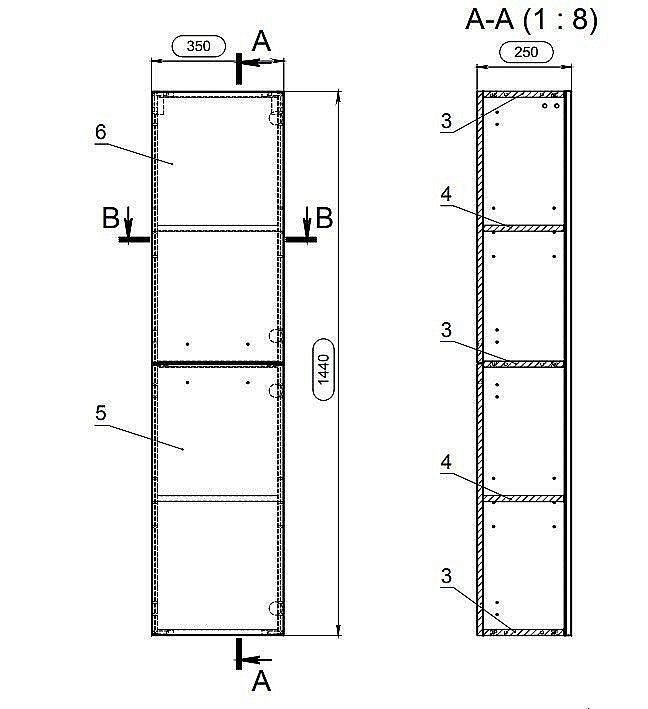 Пенал CERSANIT MELAR B-SL-MEL для ванной в интернет-магазине сантехники Sanbest