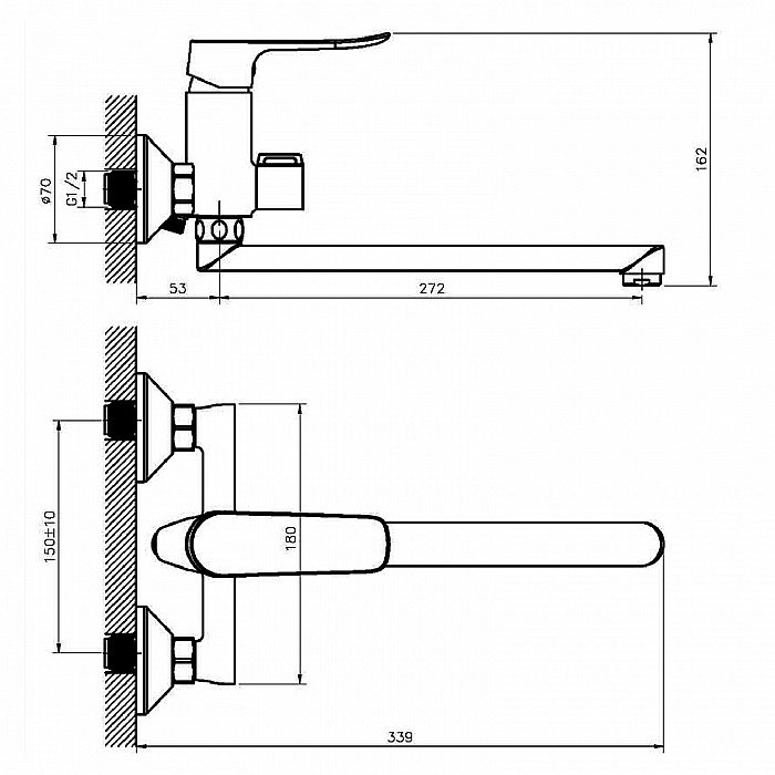 Смеситель для ванны Agger Nice A2521100 купить в интернет-магазине сантехники Sanbest