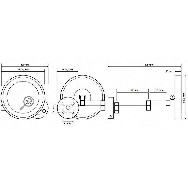 Зеркало косметическое Bemeta 116101142 хром купить в интернет-магазине сантехники Sanbest