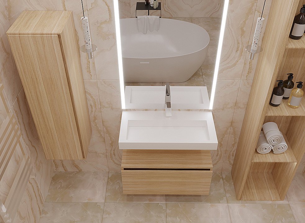 Раковина-моноблок Armadi Art Flat 859-080 белая купить в интернет-магазине Sanbest