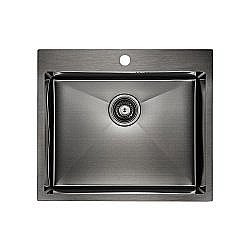 Мойка кухонная Paulmark BRIM PM215951-GM вороненая сталь купить в интернет-магазине сантехники Sanbest