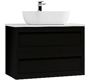 Тумба с раковиной Art&Max PLATINO 60 со столешницей, черная матовая для ванной в интернет-магазине Sanbest