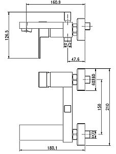 Смеситель для ванны с душем Aquanet Blanco AF420-20W купить в интернет-магазине сантехники Sanbest