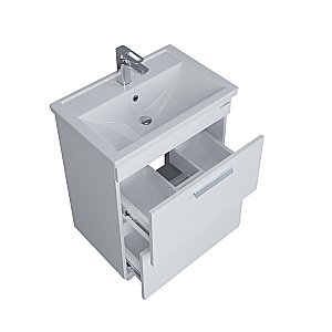 Тумба с раковиной Grossman НЕО-60 с ящиками белая для ванной в интернет-магазине Sanbest