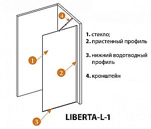 Душевое ограждение Cezares LIBERTA-L-1-TB-125-C-Cr стекло прозрачное/профиль хром купить в интернет-магазине Sanbest