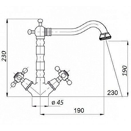 Смеситель для кухни Magliezza Classico 50150 бронза купить в интернет-магазине сантехники Sanbest