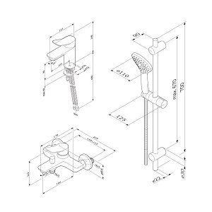 Душевой набор 3в1 AM.PM X-JOY F42985A00 черный купить в интернет-магазине сантехники Sanbest