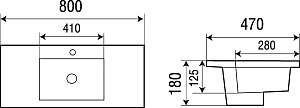 Раковина WeltWasser WW DEILBACH 7505- 80 белая купить в интернет-магазине Sanbest