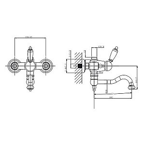 Смеситель для ванны Caprigo ADRIA–Uno 02-519 хром купить в интернет-магазине сантехники Sanbest