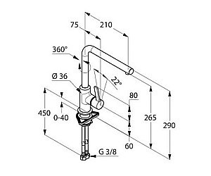 Смеситель для кухни Kludi L-Ine 408030575 купить в интернет-магазине сантехники Sanbest