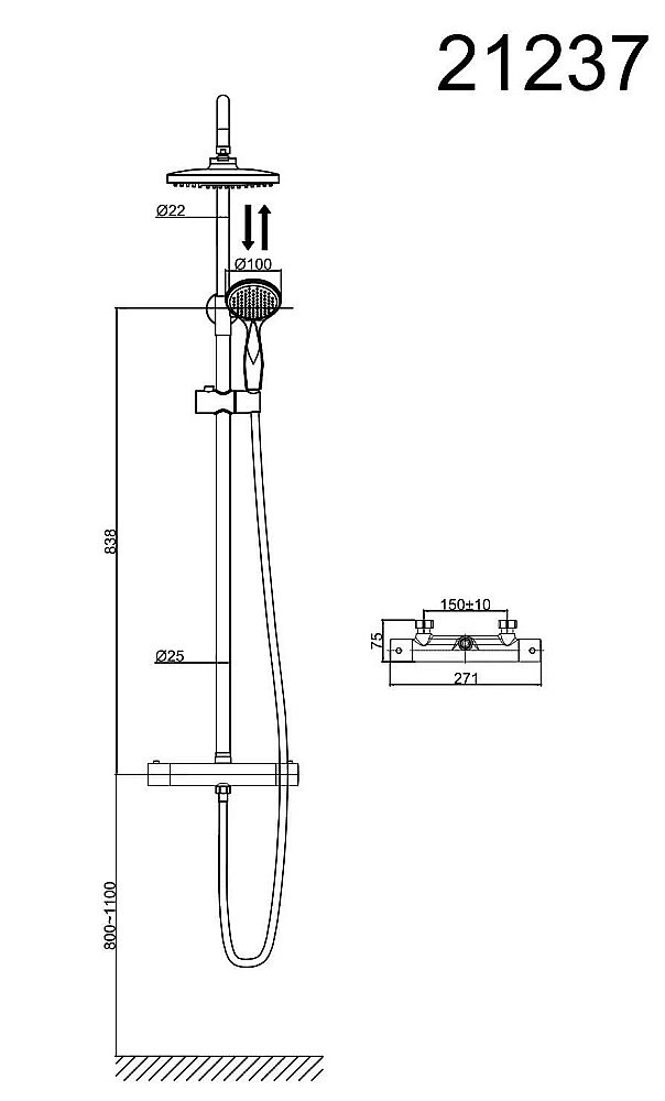 Душевая система D&K Bayern Potsdam DA2123701B10 купить в интернет-магазине сантехники Sanbest