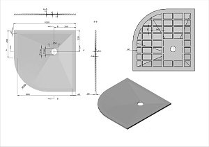 Душевой поддон Vincea VST-4SQ1010A антрацит купить в интернет-магазине Sanbest