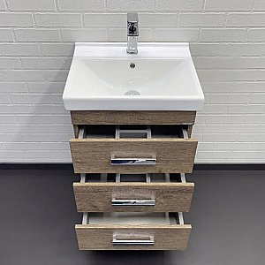 Тумба с раковиной Comforty Никосия 50 00-00018024 дуб темный для ванной в интернет-магазине Sanbest