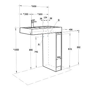 Тумба с раковиной Акватон Лондри 20 дуб рустикальный/белый для ванной в интернет-магазине Sanbest