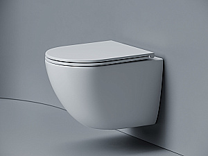 Унитаз подвесной Ceramica Nova Alba CN11005T белый, безободковый, с крышкой микролифт, слив торнадо купить в интернет-магазине Sanbest