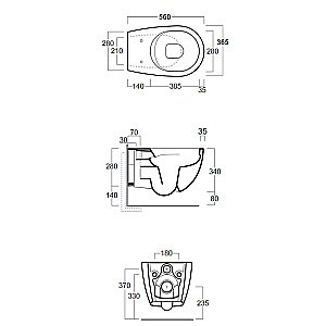 Унитаз подвесной SIMAS Vignoni VI18bi matt безободковый, белый матовый купить в интернет-магазине Sanbest