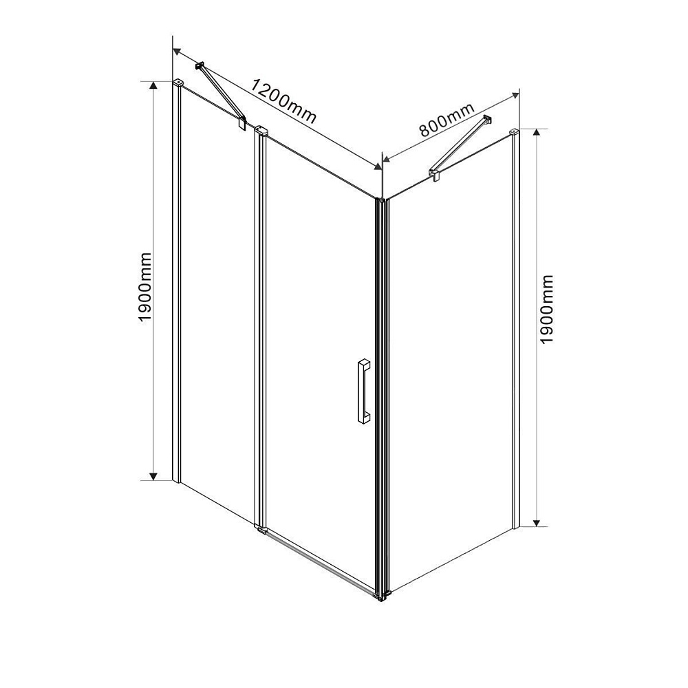 Душевой уголок Vincea Orta VSR-1O8012CL 80x120 хром купить в интернет-магазине Sanbest