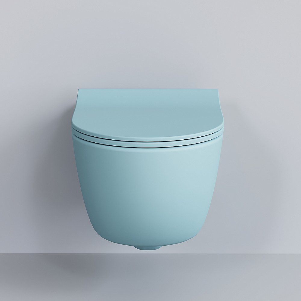 Унитаз подвесной Ambassador Abner 103T20801R голубой матовый купить в интернет-магазине Sanbest