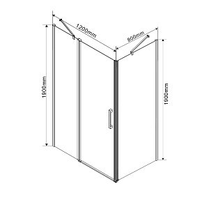 Душевой уголок Vincea Orta VSR-1O8012CL 80x120 хром купить в интернет-магазине Sanbest