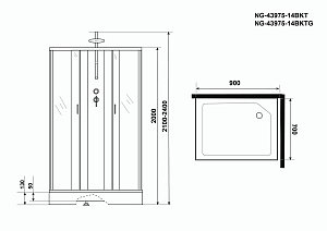 Душевая кабина Niagara Classic NG-43975-14QBKT 90x70 купить в интернет-магазине Sanbest