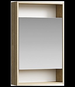 Зеркальный шкаф Aqwella City 50 светлое дерево купить в интернет-магазине сантехники Sanbest