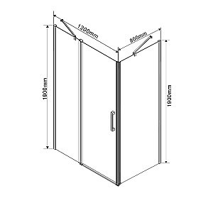 Душевой уголок Vincea Orta VSR-1O8012CL 80x120 стекло прозрачное/профиль хром купить в интернет-магазине Sanbest