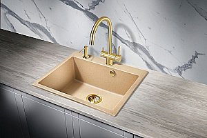 Мойка кухонная Milacio Murcia 60 Cuarzo MC.77014 бежевая купить в интернет-магазине сантехники Sanbest