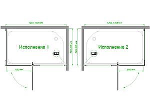 Душевой уголок Royal Bath RB HPVD-T-CH 130х80 стекло прозрачное/профиль хром купить в интернет-магазине Sanbest