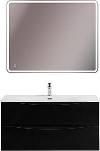 Тумба с раковиной BelBagno MARINO-CER-N-1000-2C-SO-NL-P Nero Lucido для ванной в интернет-магазине Sanbest