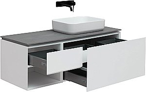 Тумба с раковиной Allen Brau INFINITY 120 1+1 белая матовая для ванной в интернет-магазине Sanbest